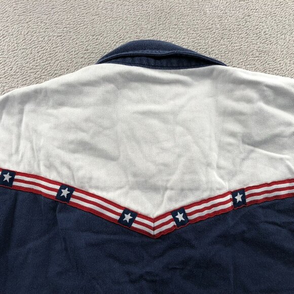 Wrangler Mens Western Shirt Medium Long Sleeve Button Up Patriotic Casual Cotton - Picture 11 of 14